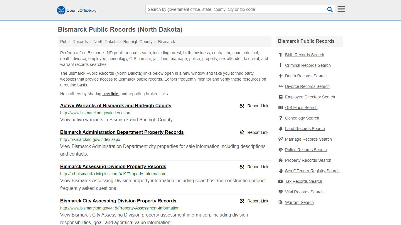 Public Records - Bismarck, ND (Business, Criminal, GIS, Property ...