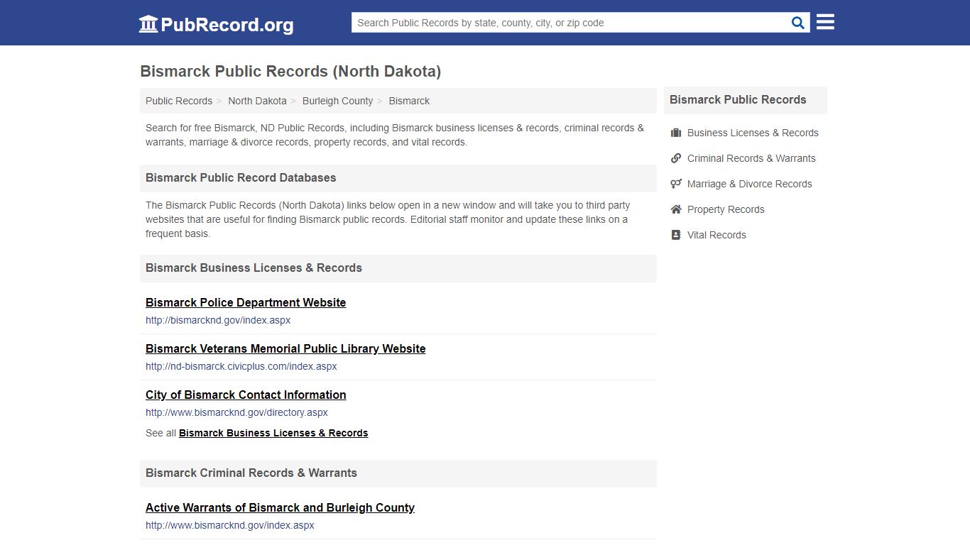 Free Bismarck Public Records (North Dakota Public Records)
